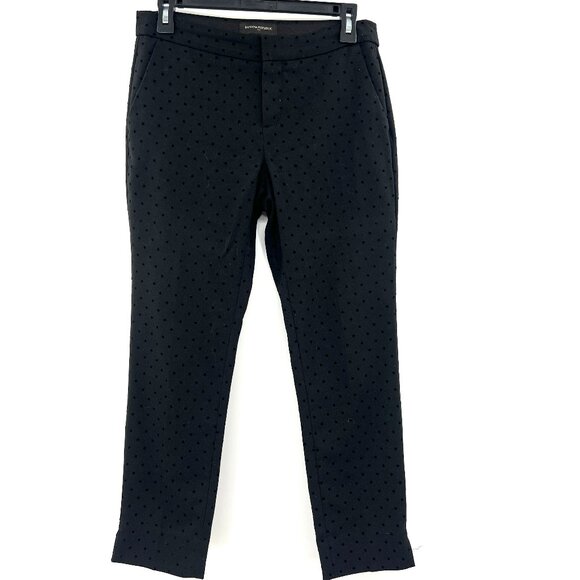 Banana Republic Black Velvet Swiss Dot Ankle Pants Women's 2P - Picture 1 of 7